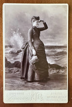 Load image into Gallery viewer, The Captain’s Wife ~ Lake Michigan Backdrop Antique Cabinet Photo 1890s Unusual
