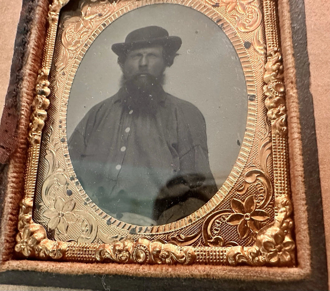 Civil War Era Ambrotype ID’d Missouri Man Soldier Or Miner 1860s Ambrotype Photo