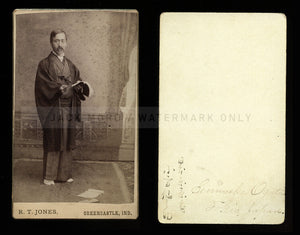 Rare Photo of Japanese Scholar Ogata, Indiana 1880s - Signed, DePauw University