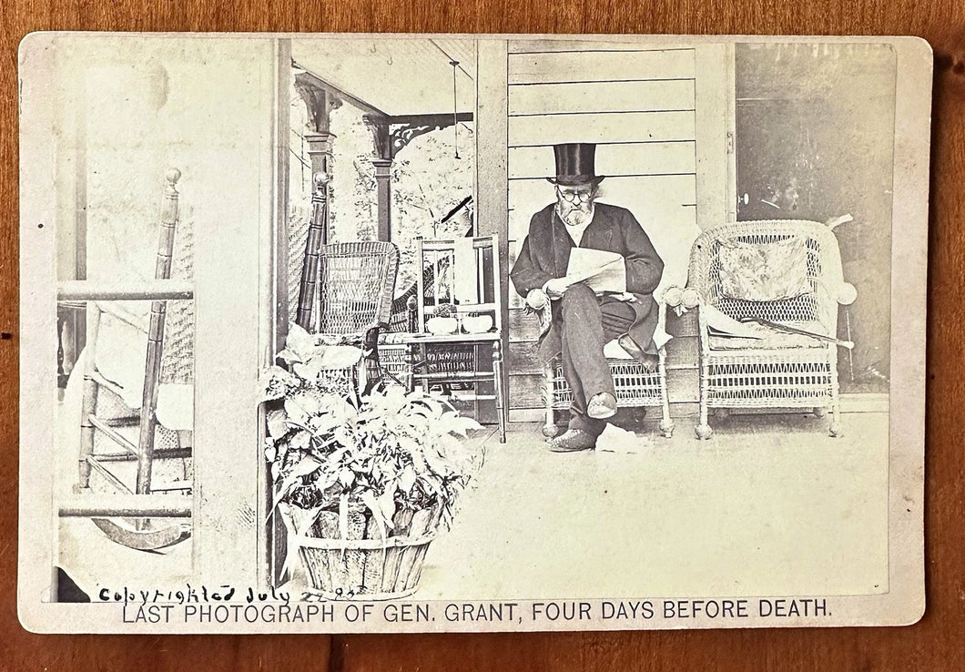 Last Photo of Civil War General GRANT Taken 4 Days before His Death Original