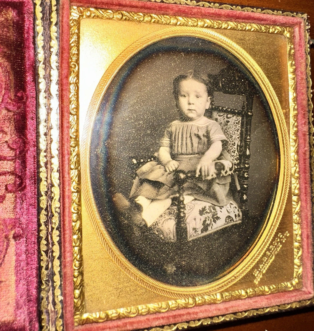 Little Girl 1/6 Daguerreotype by M.A. & S. Root New York City 1850s