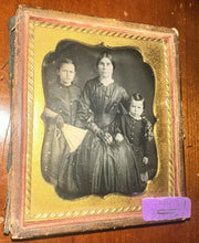 Load image into Gallery viewer, Woman With Children Little Girl Holding Fan 1/6 Daguerreotype

