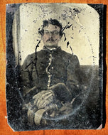 1/4 Tintype Civil War Soldier Original 1860s Photo