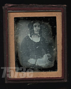 Early 1840s Daguerreotype Woman with Curls Sealed