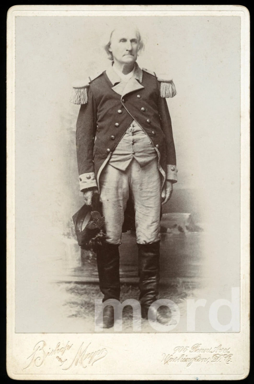 RARE SIGNED PHOTO EB BALL AS GEORGE WASHINGTON CABINET CARD President Military