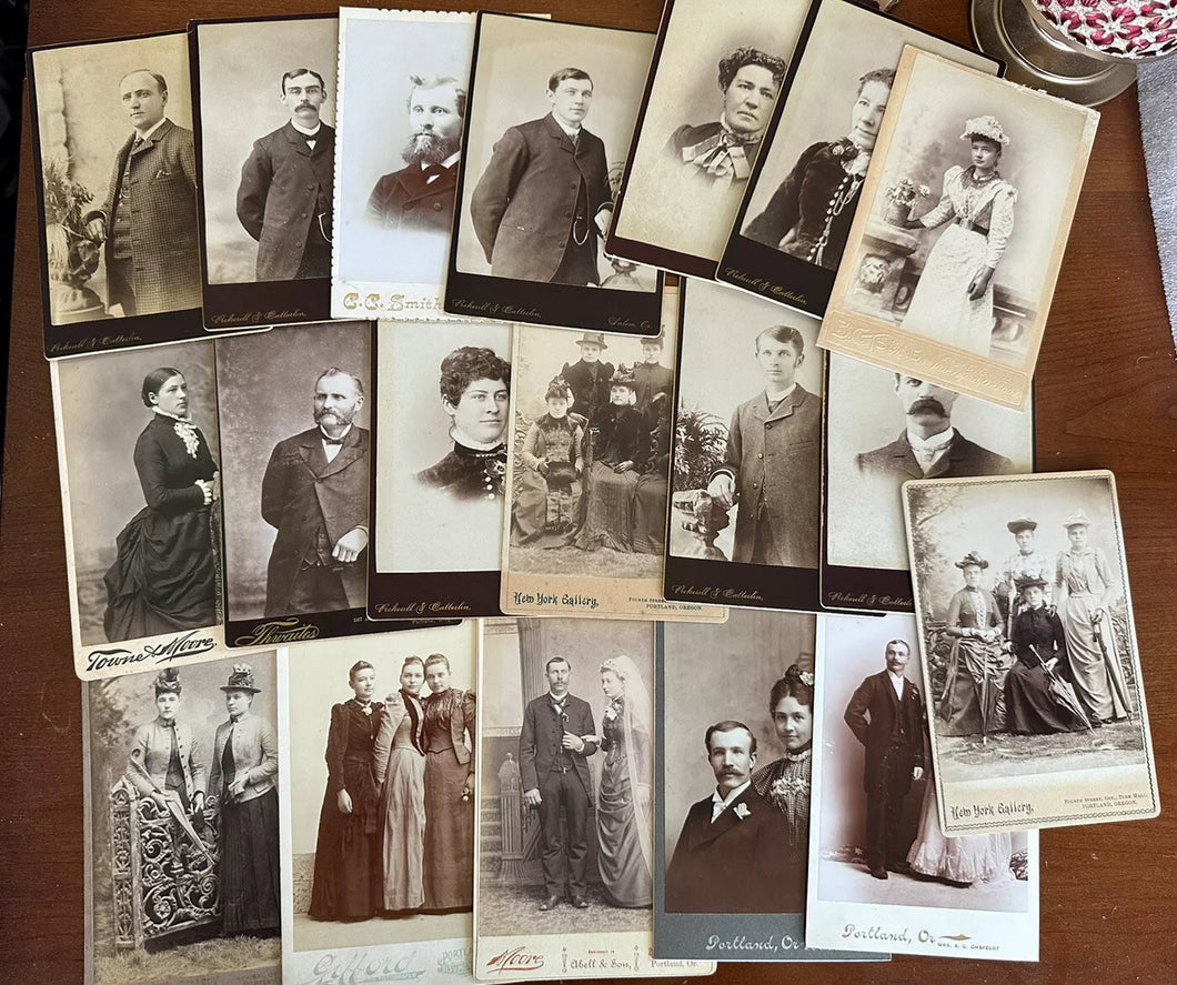 19 Photos OREGON Cabinet Cards Victorian Era People Salem Portland 1800s Women