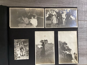 Antique WWI Era Snapshot Album Car Women Navy Airplane Football Sports