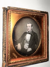 Load image into Gallery viewer, 1/6 Daguerreotype Handsome Man New York City Photographer THOMPSON 1850s
