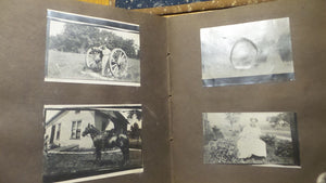 Circa 1910's Antique PHOTO ALBUM & PHOTOS Family, Children, Women, Animals