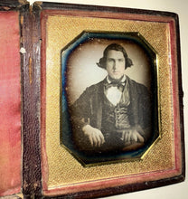 Load image into Gallery viewer, 1840s Daguerreotype Handsome Man Wild Hair Beard &amp; Cleft Chin Sealed?
