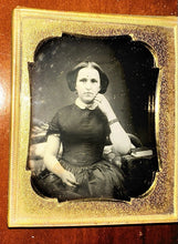 Load image into Gallery viewer, SEALED 1840S 50s DAGUERREOTYPE PHOTO PRETTY WOMAN WEARING HAIR BRACELET MEMORIAL
