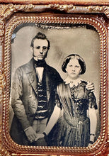 Load image into Gallery viewer, Rare Blind Man with his Wife 1850s 1860s Ruby Ambrotype 1/9 Plate
