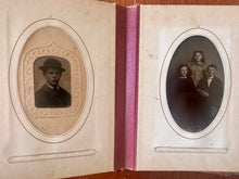 Load image into Gallery viewer, Leather Album 48 Antique Tintype Photo 1860s 1870 1880 1890s Victorian Men Women
