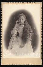 Load image into Gallery viewer, Pretty Teen Girl Long Hair HTF Grove Hill TEXAS Photographer Rare 1800s VTG
