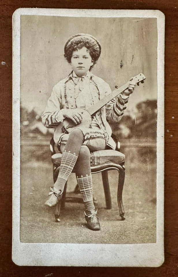 Girl Playing The Banjo San Francisco 1870s