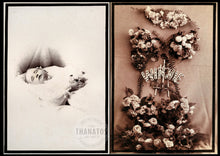 Load image into Gallery viewer, Post Mortem Cabinet Card Set - Little Girl Winnie McCann &amp; Funeral Flowers

