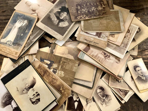 Lot of 93 (2.5 LBs) Antique Photos, Mostly Cabinet Cards & CDVs - Free Shipping