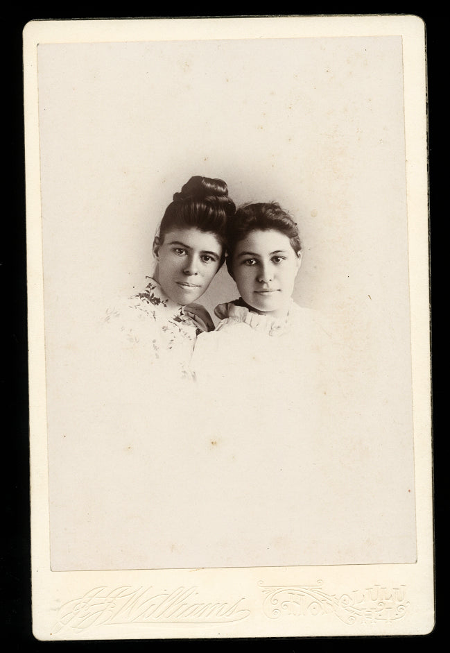 Two Girls Affectionate Pose Honolulu Hawaii 1890s Photo