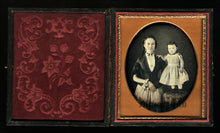 Load image into Gallery viewer, Sealed Daguerreotype Pretty Young Woman &amp; Cute Doll-Like Little Girl / Boston
