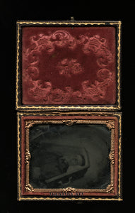 Post Mortem Tintype Woman in Coffin