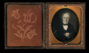 1/6 Daguerreotype of Painted Portrait Painting of a Man with CRUTCHES