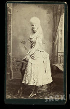 Load image into Gallery viewer, CDV Photo of Long Hair Sideshow Woman - Albino Psychic / Mindreader?
