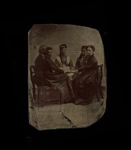 antique 1860s tintype photo seance or spiritualist meeting? possibly very rare