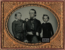 Load image into Gallery viewer, Excellent 1850s Ambrotype Cigar Smoking Man &amp; His Sons
