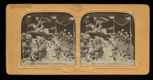 Load image into Gallery viewer, RARE 1860s Devil  &amp; Skeletons Photo / Tissue Stereoview ~ Satan Racing His Horse in Hell
