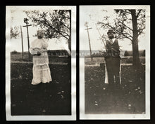 Load image into Gallery viewer, Weird Antique Snapshot Photos Woman in Creepy 2-FACED Halloween Costume UNUSUAL
