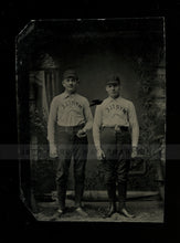 Load image into Gallery viewer, 1800s tintype photo chicago baseball players in MYRTLE uniforms - identified
