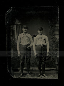 1800s tintype photo chicago baseball players in MYRTLE uniforms - identified