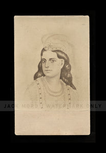 Rare Spirit Guide CDV of White Feather, Drawing by Wella & Pet Anderson