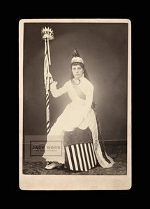 Antique Photo Id'd Lady Liberty W Flag Dress Shield Banner / Salt Lake City Utah