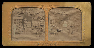 RARE 1860s Tissue Stereoview ~ Satan's Library or Study Room (2)