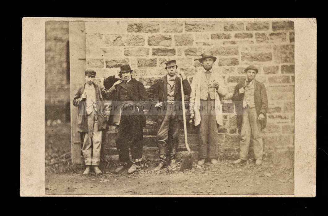 1860s Outdoor Photo Occupational Group of Worker Men Graveyard Gravedigger Crew?