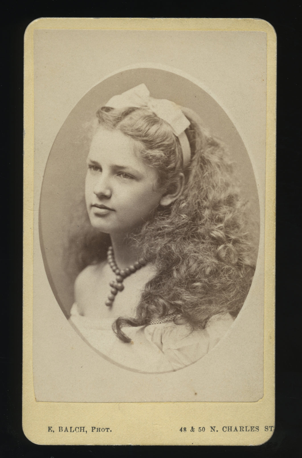 pretty teen girl long hair cross necklace / antique photo baltimore photographer