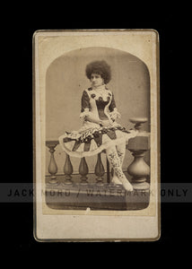 [ eisenmann ] victorian sideshow freak - lady with big hair antique circus photo