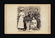 Load image into Gallery viewer, ANTIQUE TENNIS PLAYERS CABINET CARD PHOTO 1880s / Cambridge Massachusetts
