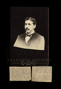 Unusual Memorial Cabinet Card & Original Obituary Clippings