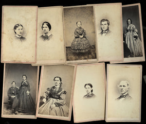 Lot of Civil War Era 1860s CDV Photos Champlain New York Photographer LP Case