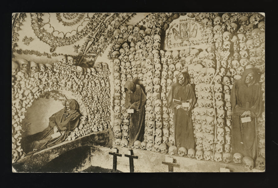 Creepy Catacombs Vintage RPPC / Mummies, Skulls - Rome 1920s