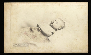 Post Mortem CDV, Child Under Blanket, Some Tinting - 1860s New Haven Connecticut