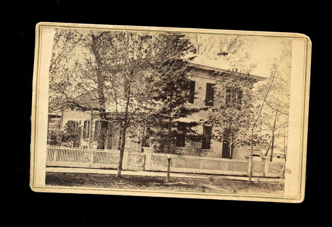 Uncle Theodore's House in Beloit Wisconsin 1860s CDV Photo / antique victorian