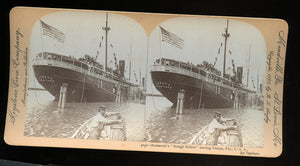 Stereoview Photo President Roosevelts Rough Riders on Ship Sailors Soldiers