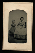 Load image into Gallery viewer, 1860s Tintype Cute Little Girls, Sisters Holding Hands
