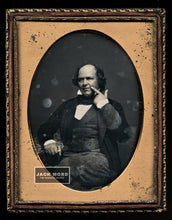 Load image into Gallery viewer, Unusual Half Plate Daguerreotype Bald Man Touching Face! Deaf / Sign Language ??
