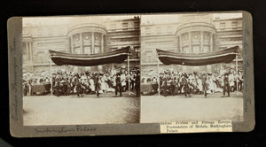 Stereoview Coronation Edward Vii & Alexandra - Indian & Colonial Soldiers - 1902