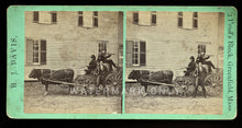 Load image into Gallery viewer, Unusual Rare Stereoview Photo Men on Bull Wagon Playing Violin - HJ Davis Mass
