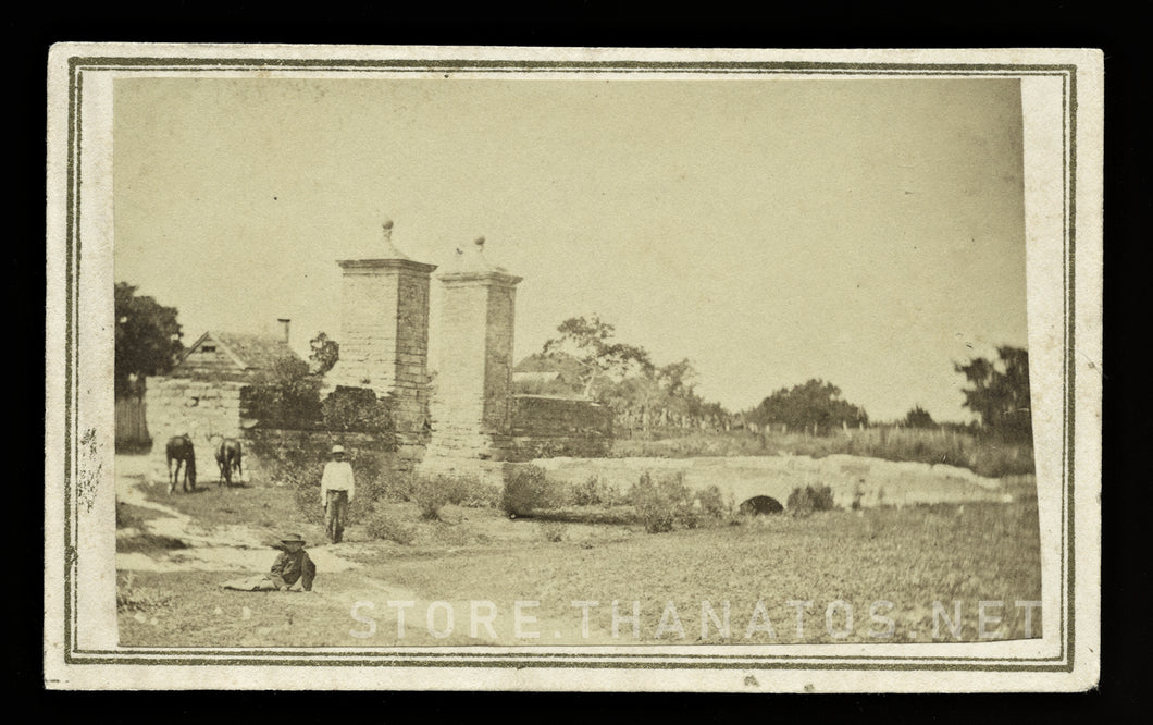 Rare 1860s CDV City Gates of St. Augustine by Florida Photographer Geo. Pierron
